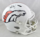 John Elway Autographed Denver Broncos F/S Flat White Helmet- JSA W Auth *Black