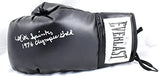 Michael Spinks Autographed Black Everlast Boxing Glove w/Gold- Beckett W Holo *L