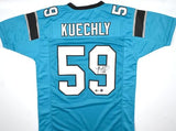 Luke Kuechly Autographed Teal Pro Style Jersey-Beckett W Hologram *Black