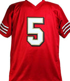 Jeff Garcia Autographed Red Pro Style Jersey- Beckett W *Black