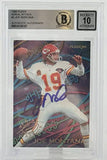 1995 Fleer Aerial Attack #3 Joe Montana Auto Kansas City Chiefs BAS Autograph 10