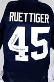 Rudy Ruettiger Signed Blue College Style Jersey w/Play Like a Champ- BAW Holo