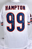 Dan Hampton Autographed White Pro Style Jersey w/HOF- PROVA *Silver