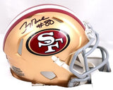 Jerry Rice Autographed San Francisco 49ers Speed Mini Helmet- Fanatics *Black