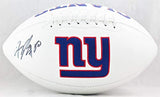 Jeremy Shockey Autographed New York Giants Logo Football - JSA W Auth *Black