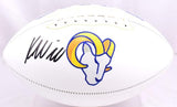 Kyren Williams Autographed Los Angeles Rams Logo Football- Beckett W Hologram