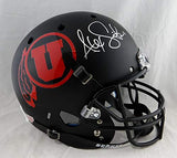 Alex Smith Autographed Utah Utes F/S Schutt Black Helmet - Beckett Auth Silver