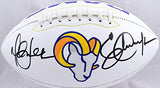 E. Dickerson M. Faulk Autographed Rams Logo Football - Beckett W Hologram *Black