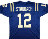 Roger Staubach Autographed Navy College Style Jersey - Beckett W Hologram *Black