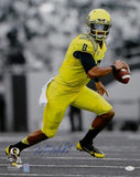 Marcus Mariota Autographed Oregon Ducks 16x20 Passing PF Photo- JSA W Auth