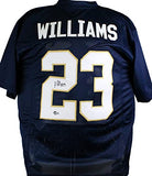 Kyren Williams Autographed Blue College Style Jersey-Beckett W Hologram *Black