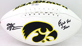 Aj Epenesa Autographed Iowa Hawkeyes Logo Football w/ FFI - Beckett W*Black