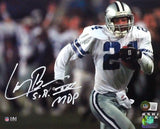 Larry Brown Autographed Cowboys 8x10 Running Photo W/ SB MVP- BA W Holo *White