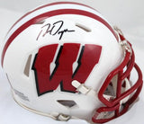 Ron Dayne Autographed Wisconsin Badgers Speed Mini Helmet-Prova *Black