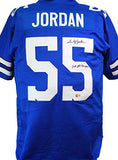 Lee Roy Jordan Autographed Blue Pro Style Jersey w/ White Num- Beckett W *Black