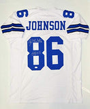 Butch Johnson Autographed White Pro Style Jersey W/ SB- JSA Witnessed Auth