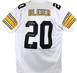 Rocky Bleier Autographed White Pro Style Jersey w/ 4x SB Champs-Prova *Silver