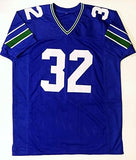 Ricky Watters Autographed Blue Pro Style Jersey- Beckett Authenticated *Black