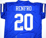 Mel Renfro Autographed Blue Pro Style Jersey w/HOF - Prova *Black *2