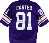 Anthony Carter Autographed Purple Pro Style Jersey- JSA Witness Authenticated *1