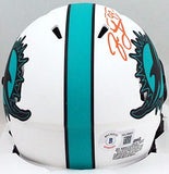 Jason Taylor Autographed Miami Dolphins Lunar Mini Helmet- Beckett W *Orange