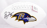 Ray Lewis Autographed Baltimore Ravens Logo Football-Beckett W Hologram *Black