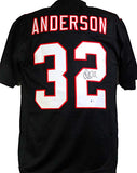 Jamal Anderson Autographed Black Pro Style Jersey- Beckett W *Black