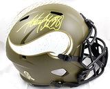 Adrian Peterson Signed Vikings F/S Salute to Service Speed Helmet- Beckett W