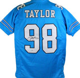 Lawrence Taylor Autographed Light Blue College Style Jersey- Beckett W *Black