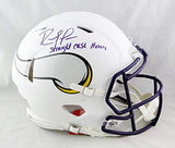 Randy Moss Signed Vikings F/S Flat White Authentic Helmet w/Insc- Beckett W Auth