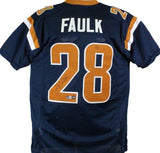 Marshall Faulk Autographed Blue/DK.Gold Pro Style Jersey-Beckett W Hologram