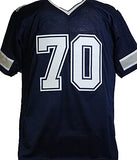 Zack Martin Autographed Blue Pro Style Jersey- Beckett W *Black