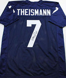 Joe Theismann Autographed Navy Blue College Style Jersey w/ Insc - JSA Auth *7