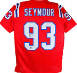 Richard Seymour Autographed Red Pro Style Jersey- Beckett W *Black