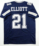 Ezekiel Elliott Autographed Blue Pro Style Jersey - Beckett W Auth *1