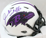 Derrick Mason Autographed Ravens Lunar Speed Mini Helmet-Beckett W Hologram