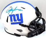 Lawrence Taylor Autographed NY Giants Lunar Speed Mini Helmet- Beckett W *Blue