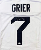 Will Grier Autographed White College Style Jersey - JSA W Auth *Silver