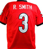 Roquan Smith Autographed Red College Style Jersey w/ 17 BA- Beckett W *Black