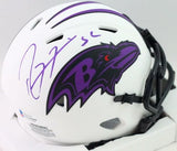 Ray Lewis Autographed Baltimore Ravens  Lunar Mini Helmet- Beckett W *Purple