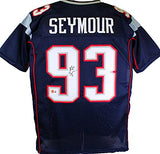 Richard Seymour Autographed Blue Pro Style Jersey- Beckett W *Black