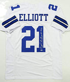 Ezekiel Elliott Autographed White Pro Style Jersey - Beckett W Auth *1