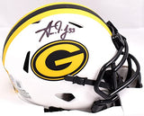 Aaron Jones Autographed Green Bay Packers Lunar Speed Mini Helmet-Beckett W Holo