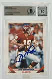 1993 Topps #340 Joe Montana Auto Kansas City Chiefs BAS Autograph 10