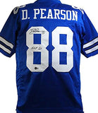 Drew Pearson Autographed Blue Pro Style Jersey w/ HOF- Beckett W Hologram *Black