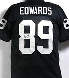 Bryan Edwards Autographed Black Pro Style Jersey - Beckett W Auth *8