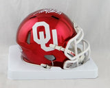 Adrian Peterson Signed Oklahoma Sooners Chrome Mini Helmet - Beckett Auth *White