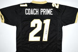 Deion Sanders Autographed Coach Prime Black College Style Jersey-Beckett W Holo