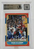 1986-87 Fleer #82 Hakeem Olajuwon Auto Houston Rockets BGS Autograph 10