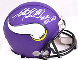 Adrian Peterson Autographed Minnesota Vikings Mini Helmet w/MVP - Beckett W Holo